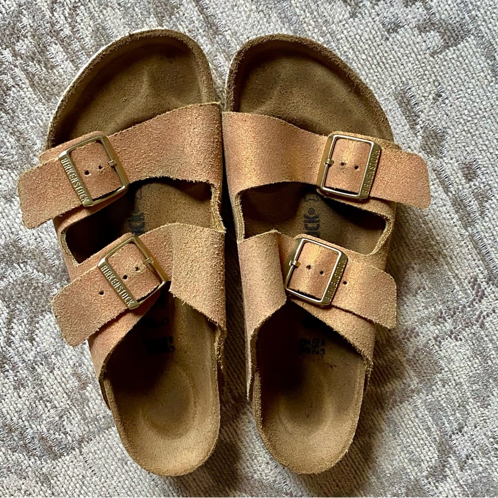 Leather Washed Copper Birkenstocks Size 39